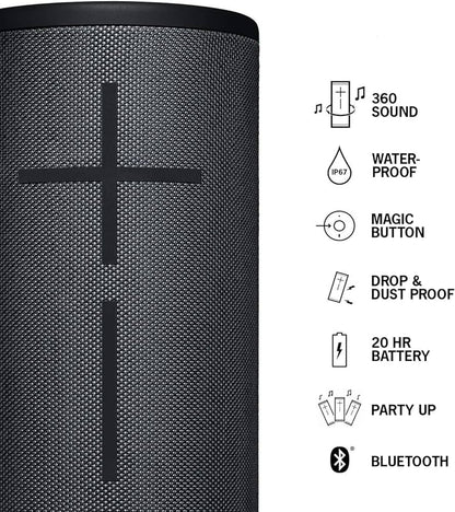 Ultimate Ears MEGABOOM 3 Waterproof Bluetooth Wireless Speaker - Black, Model Number: 984-001390