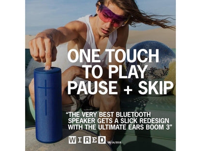 BOOM 3 Super-portable wireless Bluetooth® speaker: balanced 360° sound, deep bass, one-touch music control, water, dust & drop proof, and stunning high-performance fabric. It’s the ultimate go-anywhere speaker.