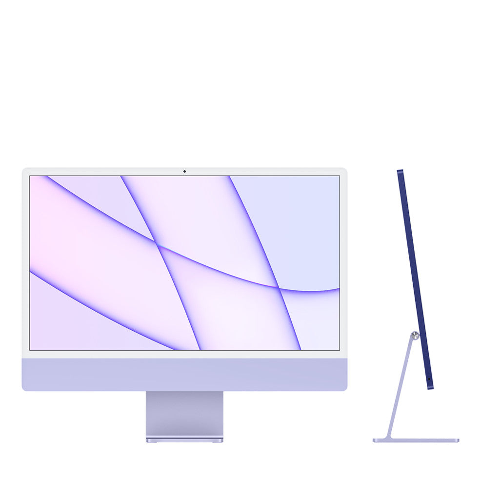 New Apple iMac 24 Inch Purple with Apple M1 chip and Built‑in VESA Mount  Adapter.