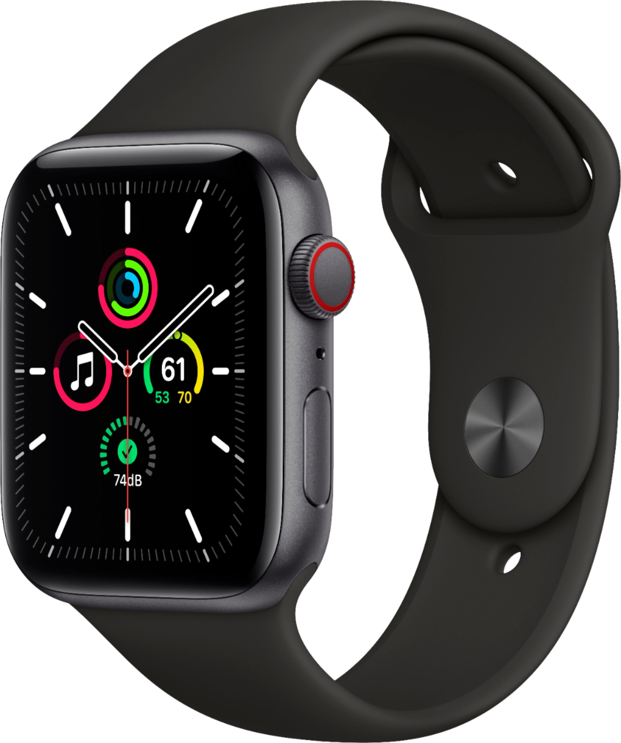 Apple Watch SE, 44mm, GPS, Space Gray Aluminum with Midnight Sport