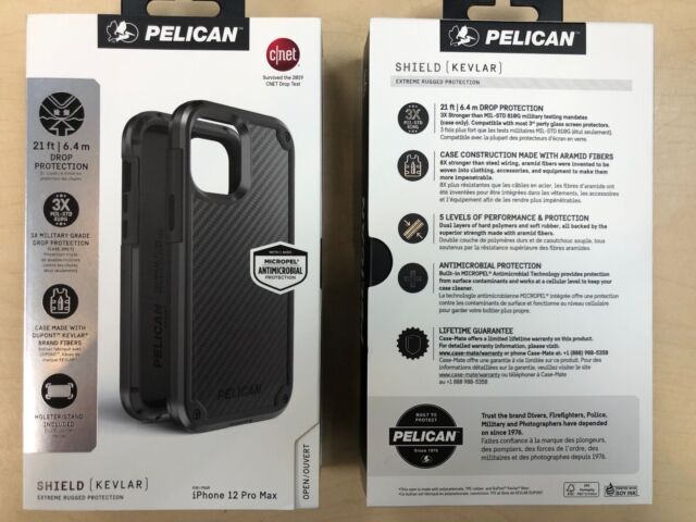 Pelican SHIELD CASE FOR APPLE IPHONE 12 PRO MAX - BLACK KEVLAR